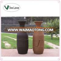 Creative vase stack wicker garden rattan coffee set rattan outdoor furniture