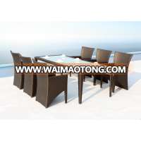 Rattan dining room table and chair